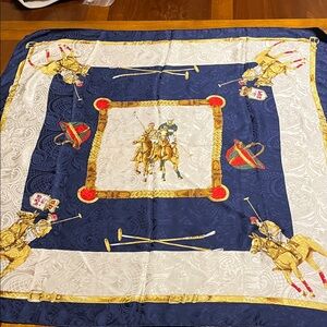 Equestrian Themed Silk Scarf from Ralph Lauren, silk, vintage
